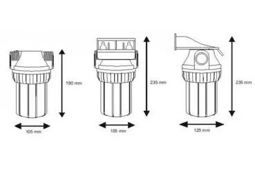 Wasserfilter Filtergehäuse SET 5 Zoll mit MS-Innengewinde