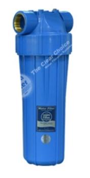 Preview: 10 Zoll Filtergehäuse blau Entlüfter Messinggewinde 3/4 Zoll