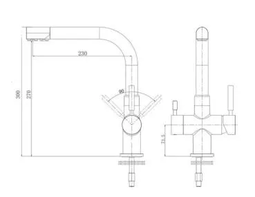 Wasserhahn Osmose 3 in 1 VA Typ 04