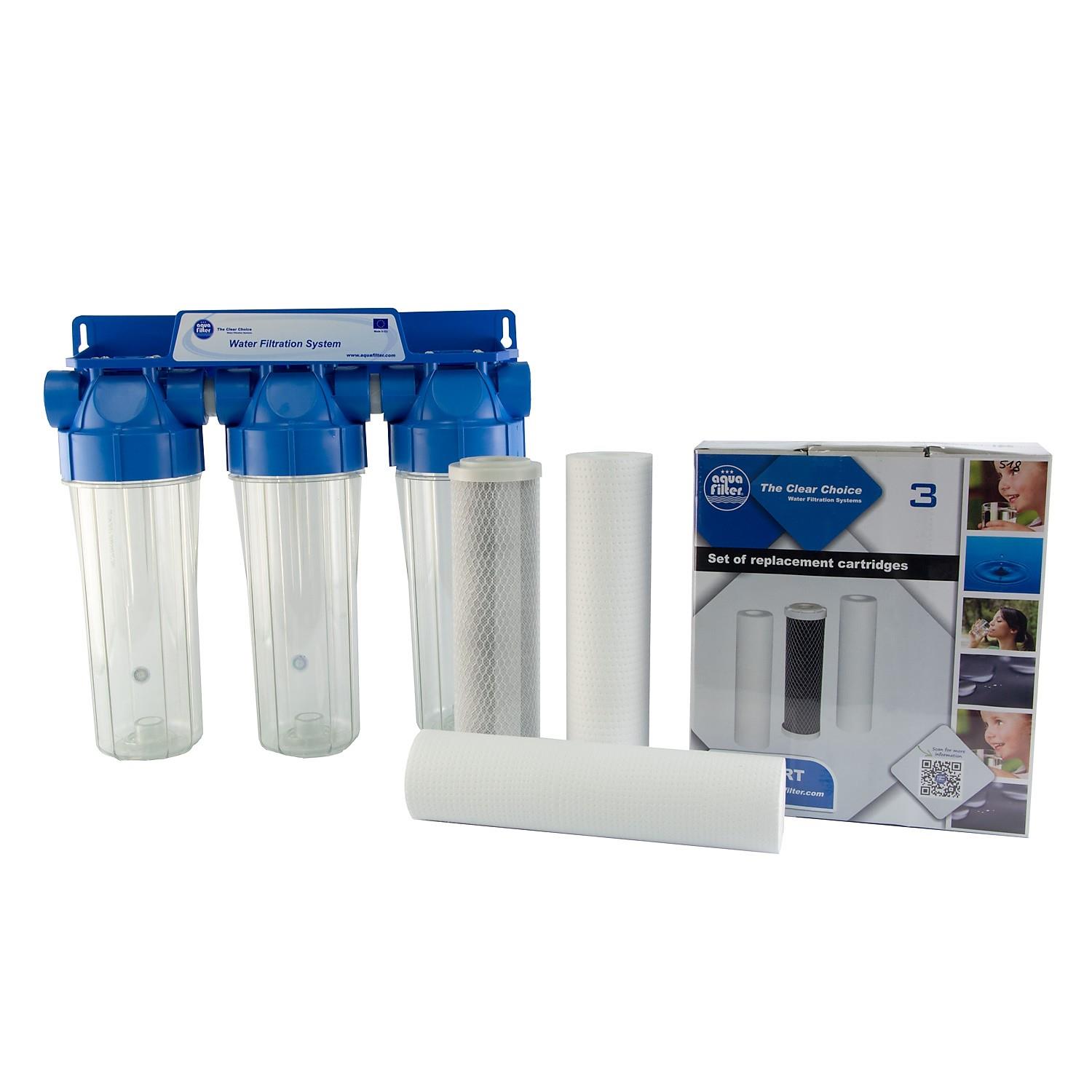 Aquafilter-Wasserfilter - SET 3 x FILTERGEHÄUSE 10