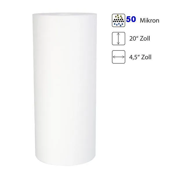 FCPS50M20B "Melt-Blown" Polypropylene Sediment Filter | Größe: 20 Zoll x 4,5 Zoll (Big Blue) | Filterfeinheit: 50 µm