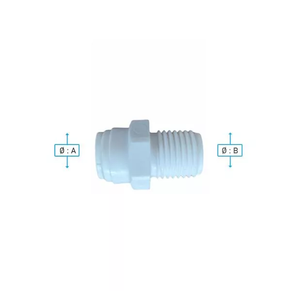 Steckverschraubung Gerade AQ-A4MC2-W 1/8' AG x 1/4' QC