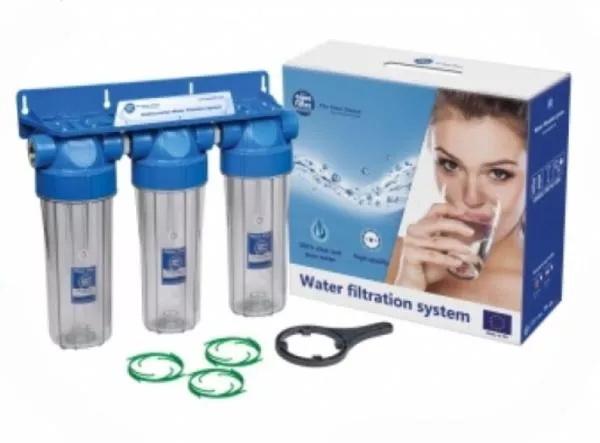 Aquafilter-Wasserfilter - SET 3 x FILTERGEHÄUSE 10 WASSERFILTER VORFILTER  PET